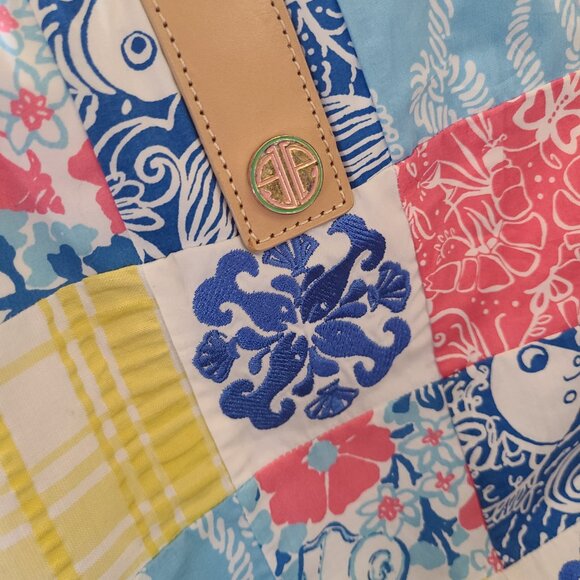 Lily Pulitzer Quilted Beach Tote Carry All - Koi Fish Checkered - Picture 10 of 16